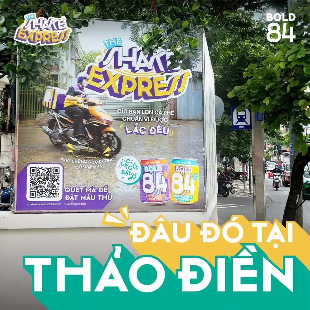 Outdoor advertising billboard in Thao Dien