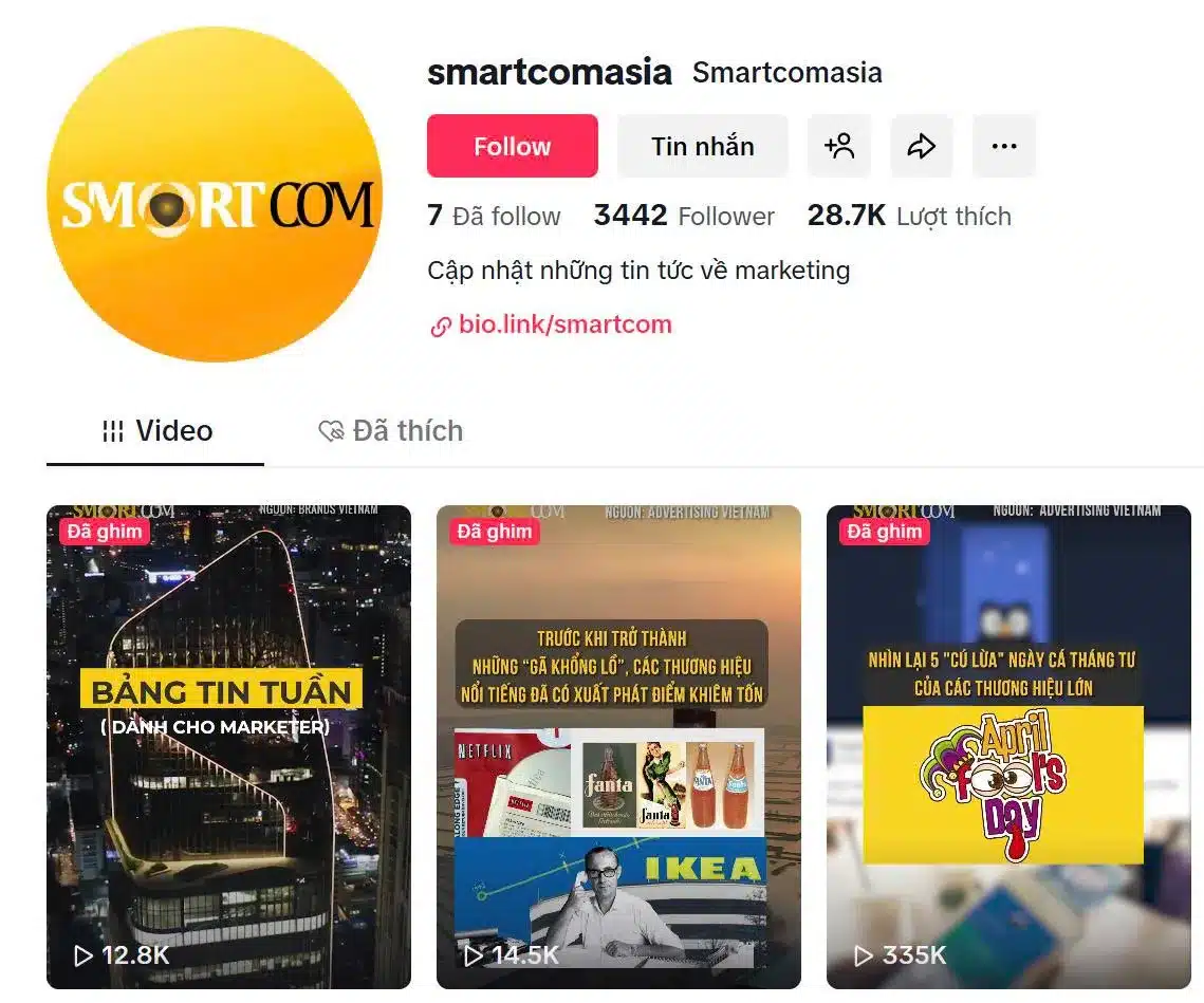 Smartcom – Tổng quan hệ sinh thái kênh social của Smartcom 2 TikTok Smartcom